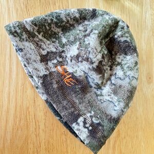 Camouflage Beanie with Orange Logo